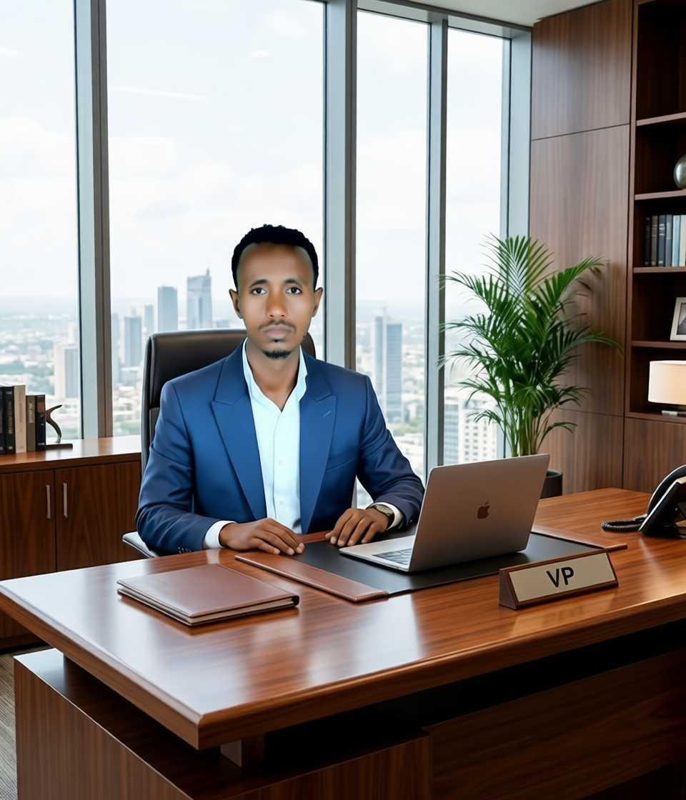 Haileselassie in his office.